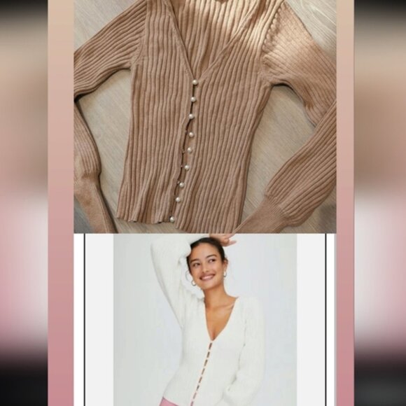 Wilfred Sweaters - Wilfred Ribbed Cardigan in Tan